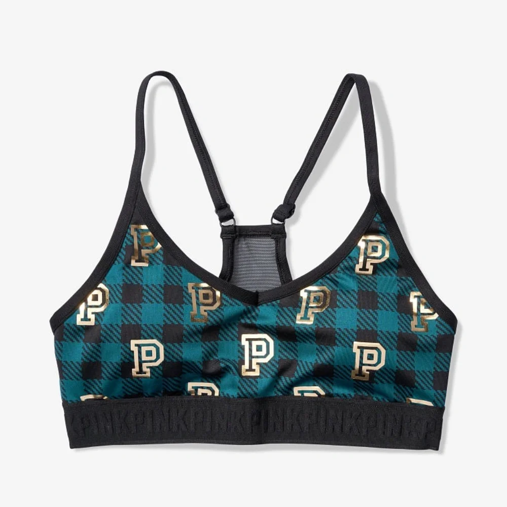 NWT Victoria's Secret Pink: Rare 🔥XS/SM Green & Gold Ultimate Sports Workout Bra - Picture 4 of 7